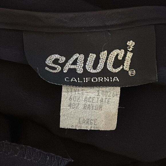 Sauci of California Vintage Black Fringe Bolero Jacket Women’s Size Large - Picture 4 of 4